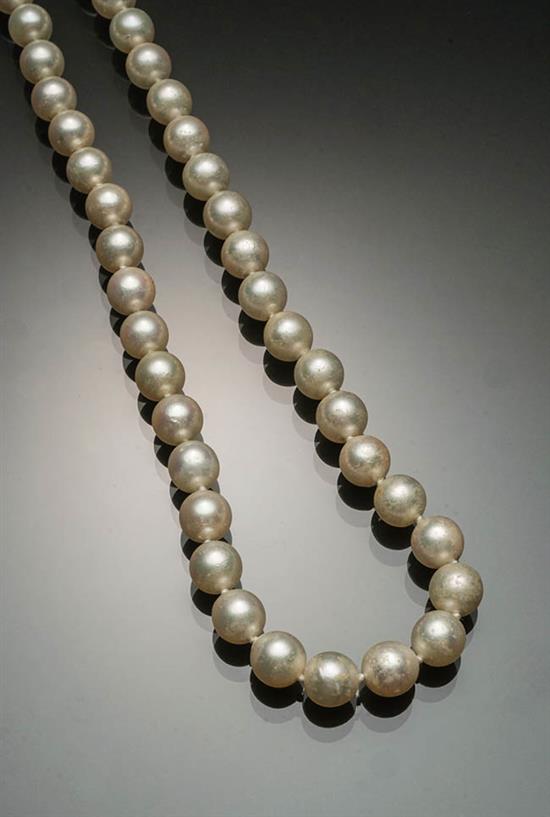 Appraisal: Princess Length -Karat Yellow-Gold and Cultured Pearl Necklace Mikimoto The