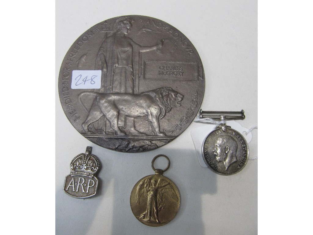 Appraisal: Lot comprising war and victory medals to Pte C McGrory