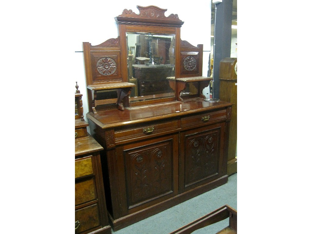 Appraisal: Edwardian mirror back sideboard