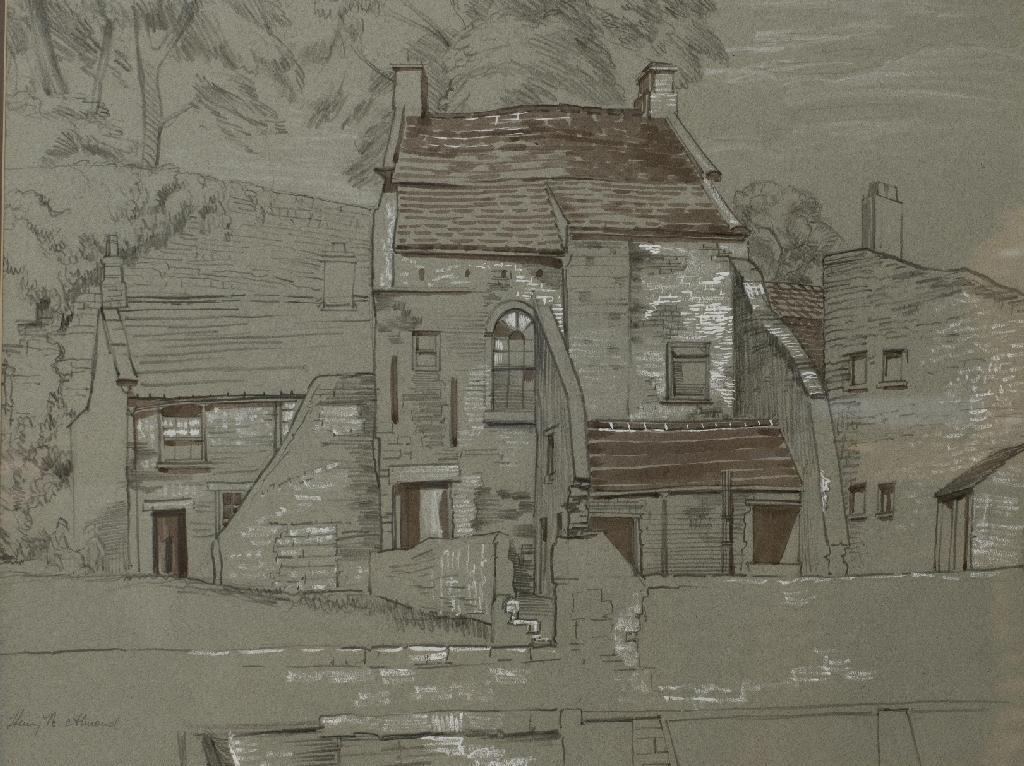 Appraisal: HENRY ALMOND BRITISH th CENTURY BRIDGEGATE BARNARD CASTLE charcoal heightened