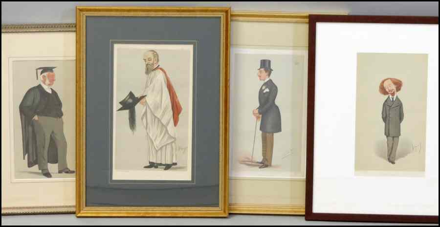 Appraisal: GROUP OF FOUR FRAMED ASSORTED VANITY FAIR PRINTS Largest frame