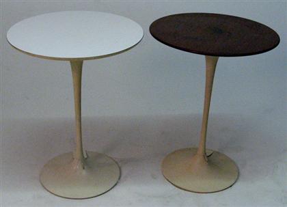 Appraisal: EERO SAARINEN finnish - Two pedestal round side tables Part