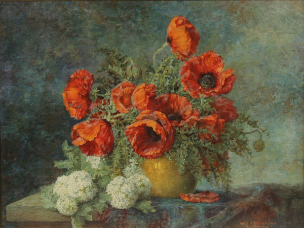 Appraisal: Max Theodor Streckenbach German - floral still life with poppies