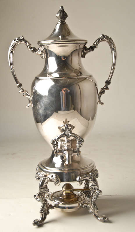 Appraisal: A Sheffield Silverplate Hot Water Urn in a rococo style