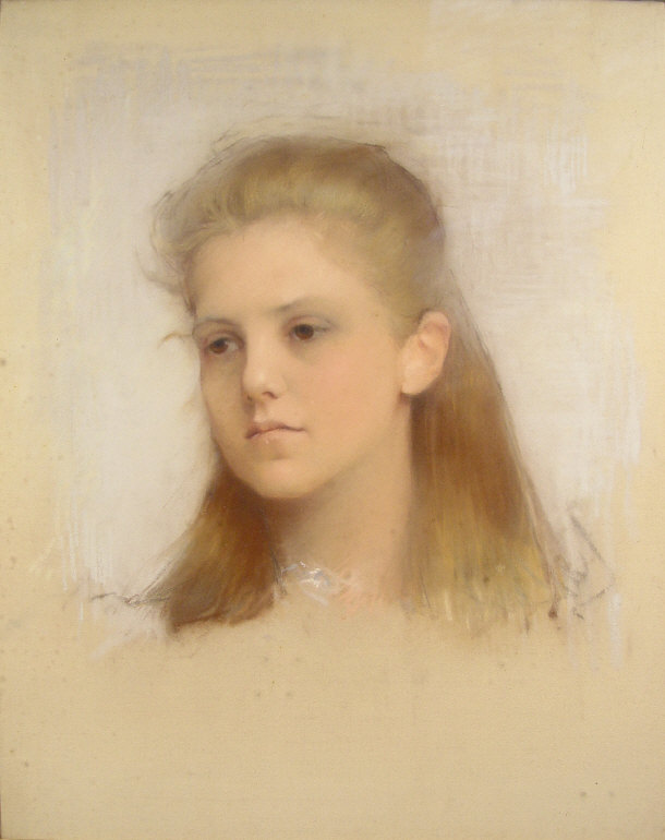 Appraisal: Pastel portrait of a young girl 'Amy Rudge daughter of