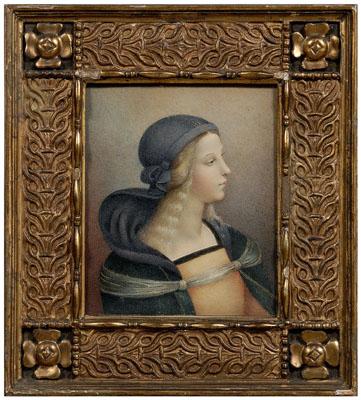 Appraisal: Italian School watercolor portrait of woman in Renaissance clothing unsigned