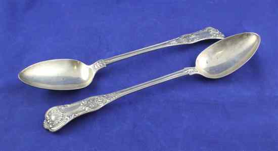 Appraisal: A pair of William IV silver Queen's pattern basting spoons