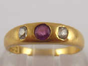 Appraisal: An antique carat gold ruby and diamond ring hallmarked London