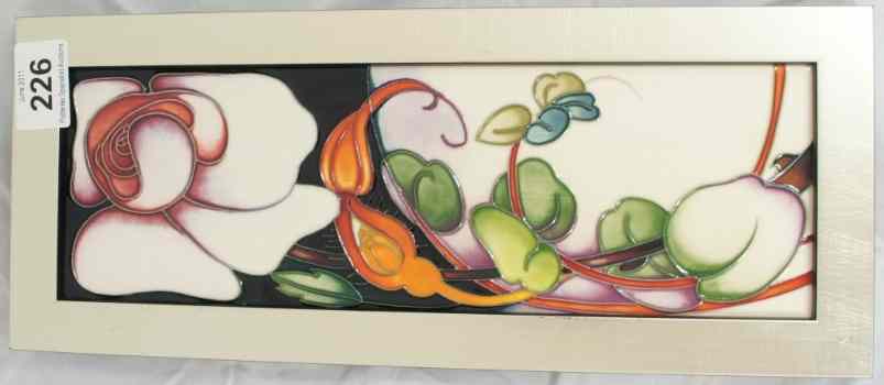 Appraisal: Moorcroft Tile Plaque decorated with Flowers by Emma Bossons in