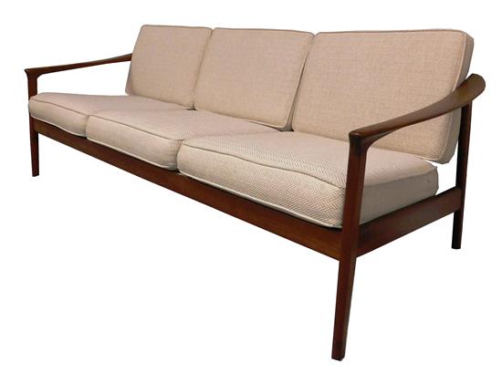 Appraisal: Dux Mid-Century Folke Ohlsson sofa c s frame with raking