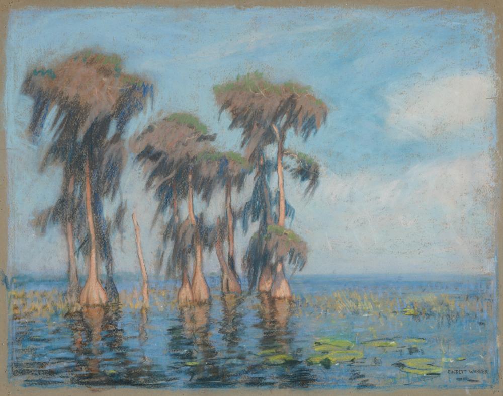 Appraisal: Everett Longley Warner American Iowa - Florida Cypress Trees pastel