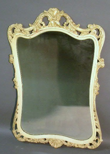 Appraisal: French Provincial style mirror white x