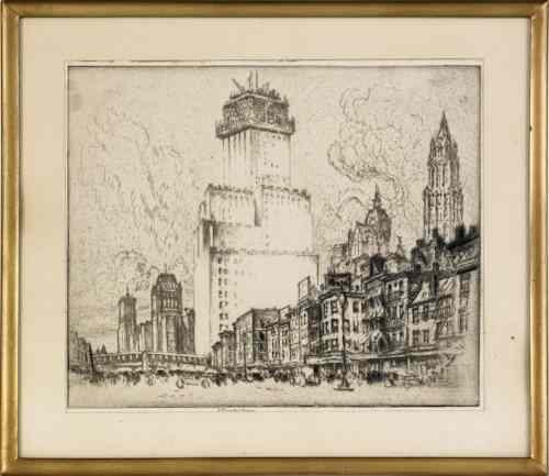 Appraisal: Joseph Pennell American - two pencil signed engraved city scenes