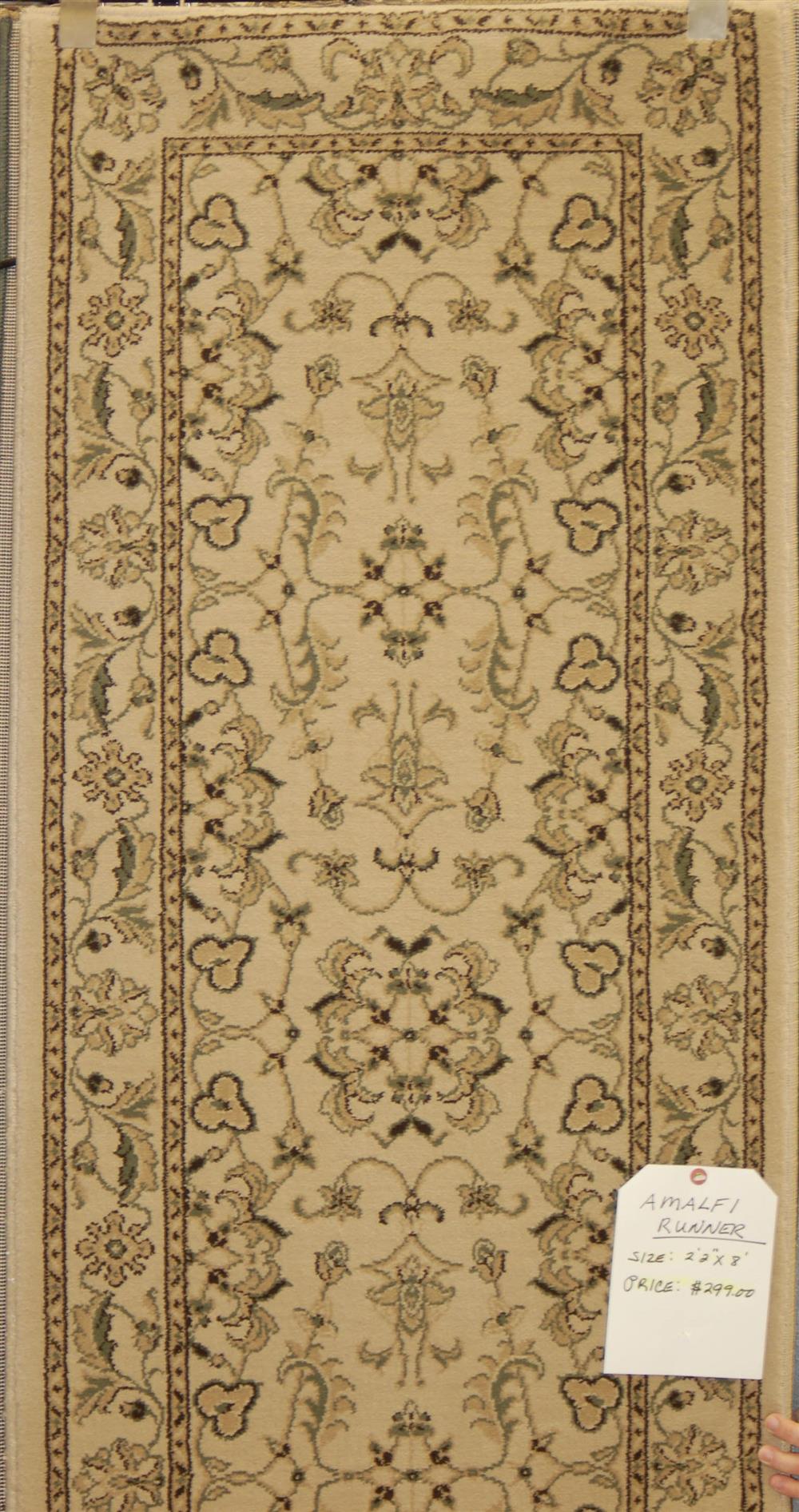 Appraisal: ORIENTAL RUNNER AMALFI ivory approx ' x '