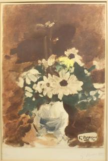 Appraisal: Georges Braque French Vase De Fleurs Jaune color etching with