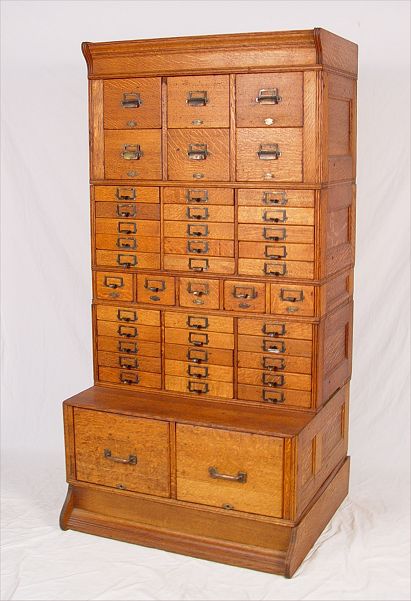 Appraisal: SHANNON GOLDEN OAK FIVE STACK FILE CABINET By Schlicht Field