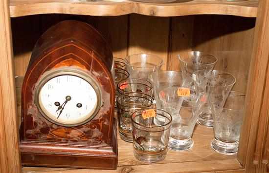 Appraisal: Set of six etched colorless glass tumblers set of seven