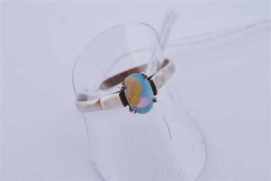 Appraisal: AN OPAL SET STERLING SILVER DRESS RING