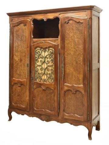 Appraisal: French Louis XV style walnut cabinet early th c rounded