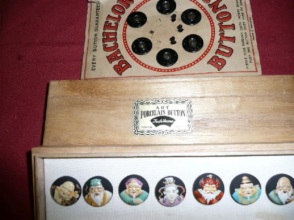 Appraisal: A lovely set of Fortune Gods Japanese porcelain buttons decorated