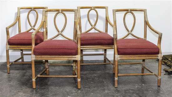 Appraisal: Sale Lot A Set of Four Rattan Dining Chairs probably