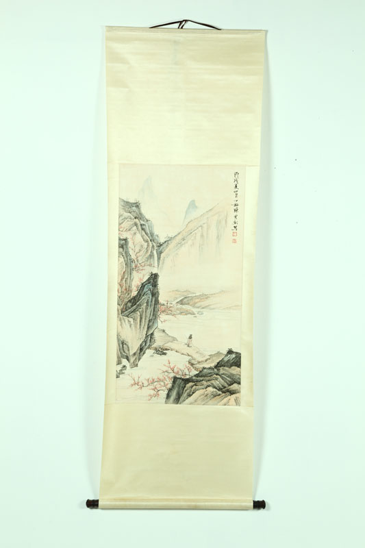 Appraisal: SCROLL China th century Watercolor and ink on paper Mountain