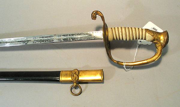 Appraisal: A U S Navy officer's sword th century inch blade