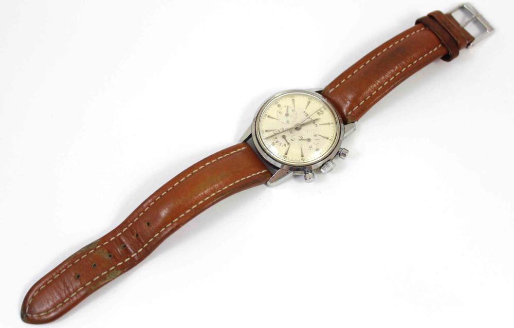 Appraisal: MAN'S VINTAGE MEYLAN CHRONOGRAPH WRIST WATCH Meylan Watch Co Switzerland