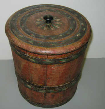 Appraisal: LEHNWARE SUGAR BUCKET A mid to late th century oak