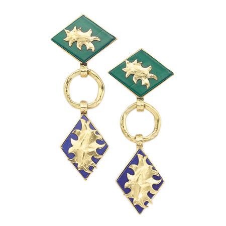 Appraisal: Pair of Yves Saint Laurent Matisse Inspired Dangling Earrings Estimate