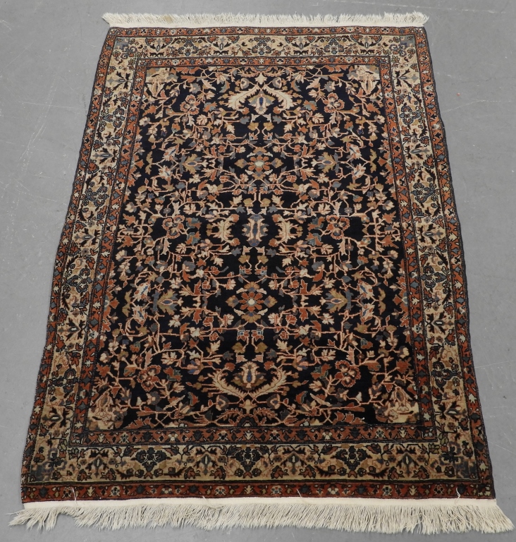 Appraisal: C PERSIAN MIDDLE EASTERN TABRIZ CARPET RUG Persia Circa Navy