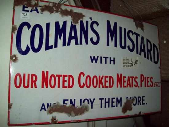 Appraisal: AN ANTIQUE ENAMEL SIGN 'COLMANS MUSTARD'