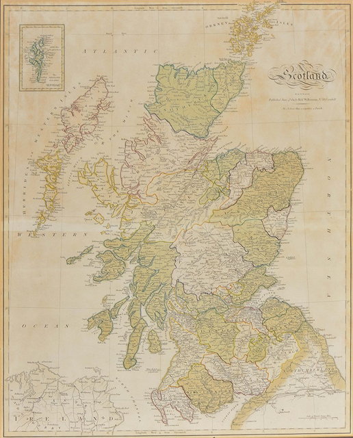 Appraisal: ROBERT WILKINSON Pubs 'Scotland' double-page coloured engraving x cm