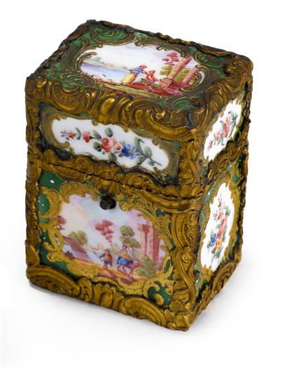 Appraisal: Sevres porcelain and gilt bronze mounted box Of upright rectangular