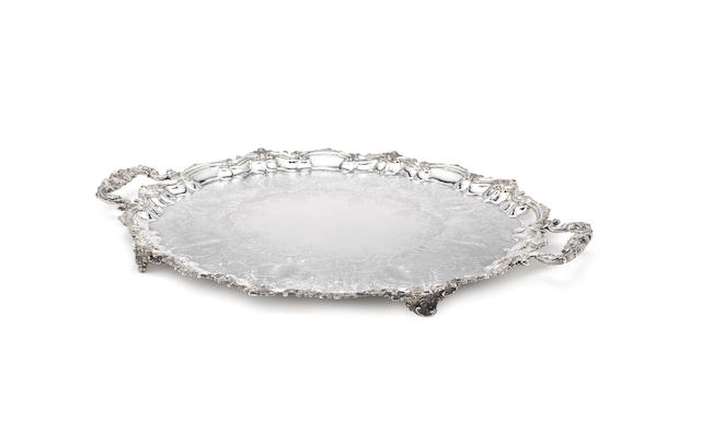 Appraisal: A large Edwardian silver two-handled tray by James Charles Jay