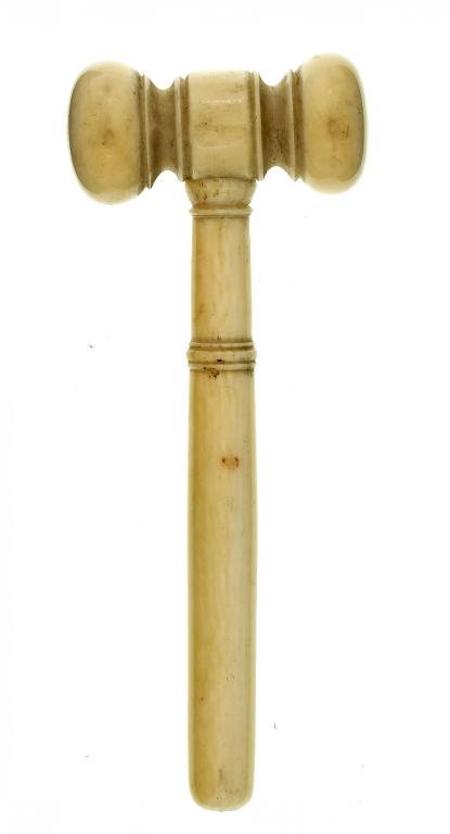 Appraisal: A VICTORIAN IVORY AUCTIONEER'S GAVEL with turned head the handle