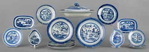 Appraisal: Collection of Chinese export Canton porcelain to include plates covered