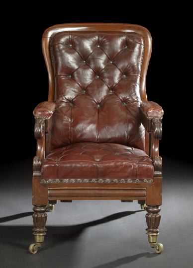 Appraisal: William IV Mahogany Library Chair second quarter th century the