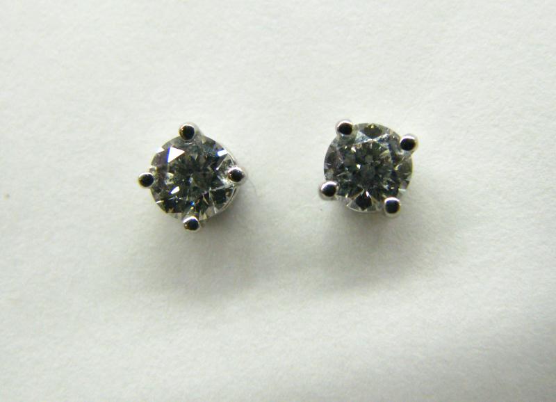 Appraisal: Pair of Tiffany Platinum Diamond Earrings with ctw diamonds