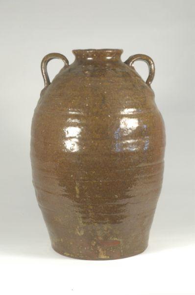 Appraisal: Unsigned Five gallon alkaline glazed stoneware molasses jug H -