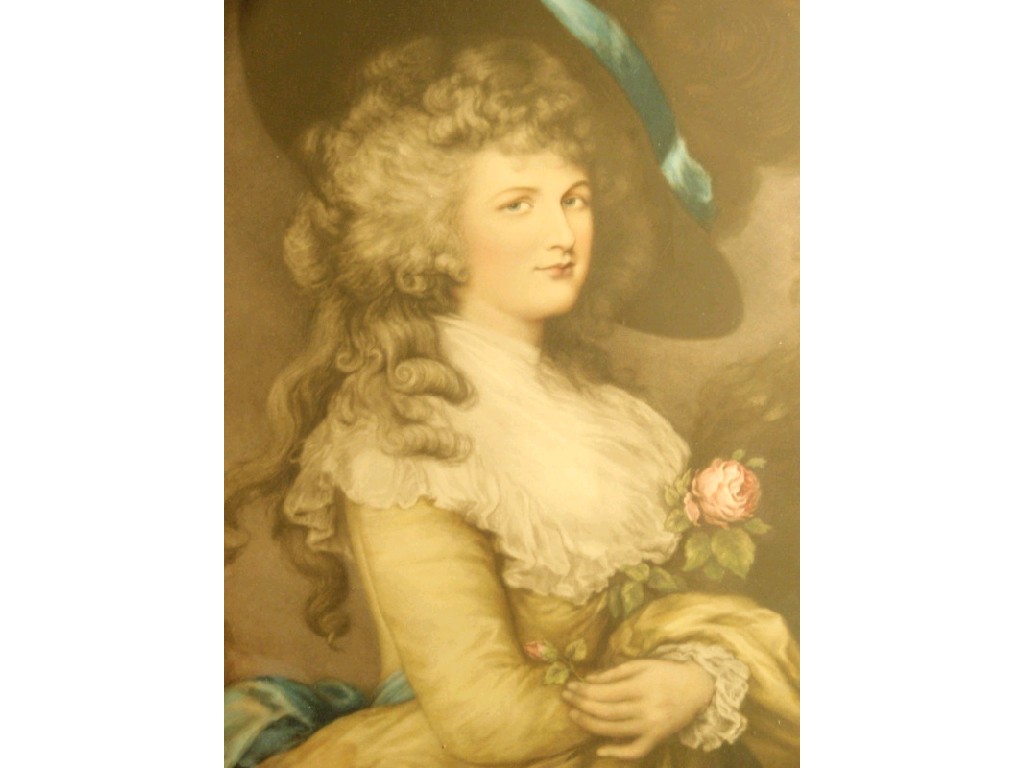 Appraisal: After Thomas Gainsborough R A Portrait print of the Duchess