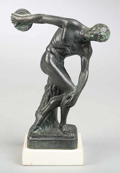 Appraisal: A Continental Grand Tour Patinated Bronze Figure of the Discus