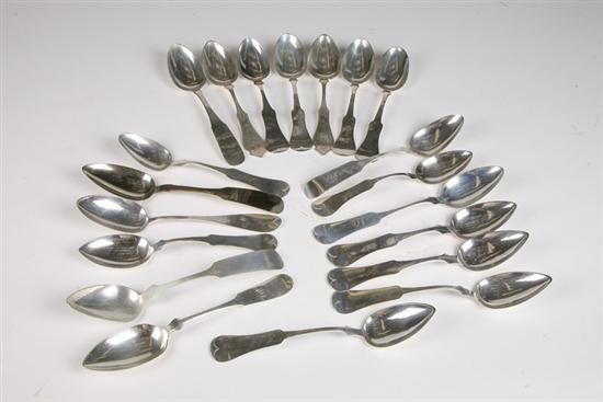 Appraisal: TWENTY SILVER SERVING SPOONS Mostly Cincinnati st half- th century