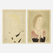 Appraisal: L onard Tsuguharu Foujita PORTRAIT DE JEUNE FEMME BLONDE FEMME