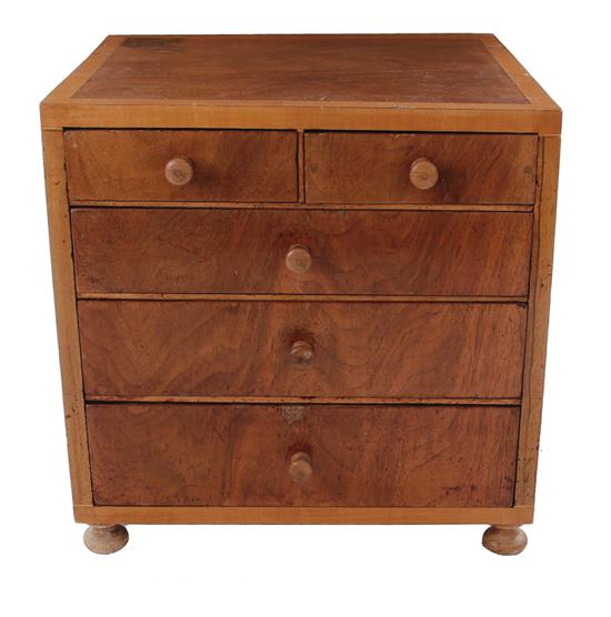 Appraisal: English walnut collector's cabinet th century H W D Provenance