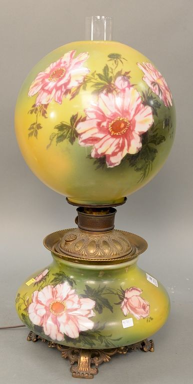 Appraisal: Victorian Gone with the Wind table lamp with matching shade