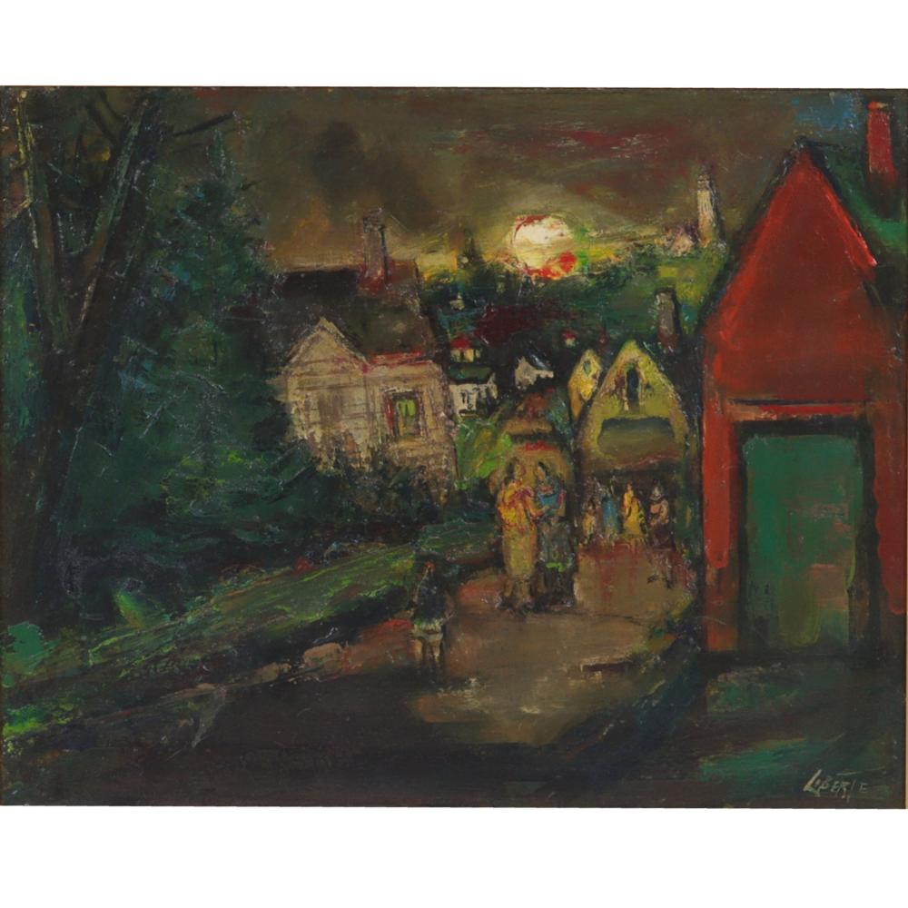 Appraisal: Jean Liberte New York Italy - Village Scene Oil on