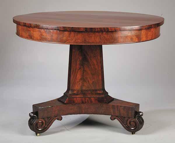 Appraisal: An American Classical Mahogany Center Table early th c Boston