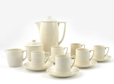 Appraisal: A Wedgwood earthenware Moonstone coffee set for six designed by