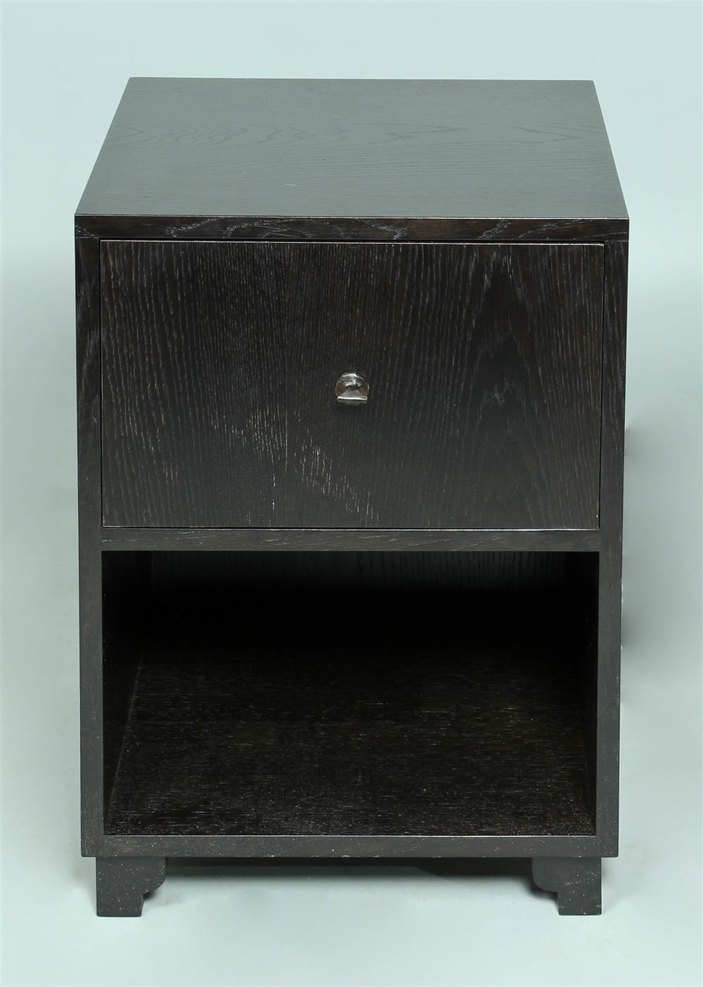 Appraisal: EBONIZED BEDSIDE CABINET ESTATE OF TOM CLANCY of rectangular form